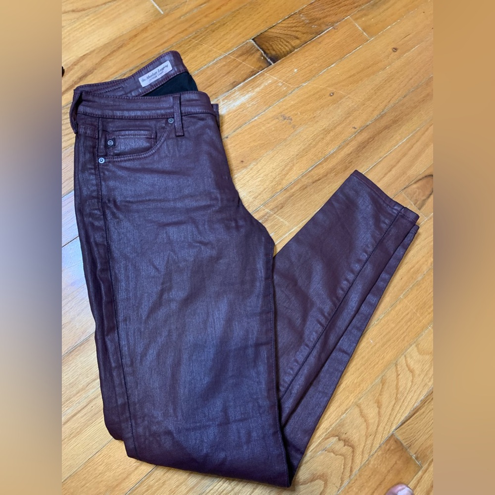 AG Adriana Goldschmied Burgundy legging jeans